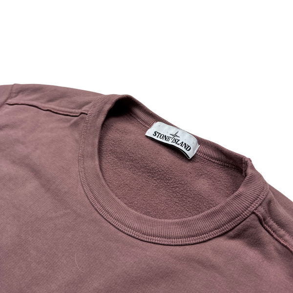 Stone Island 2018 Pink Cotton Crewneck Sweatshirt - Large