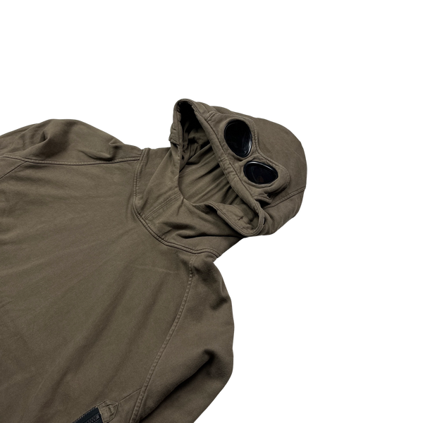 CP Company Brown Pullover Goggle Hoodie - Large