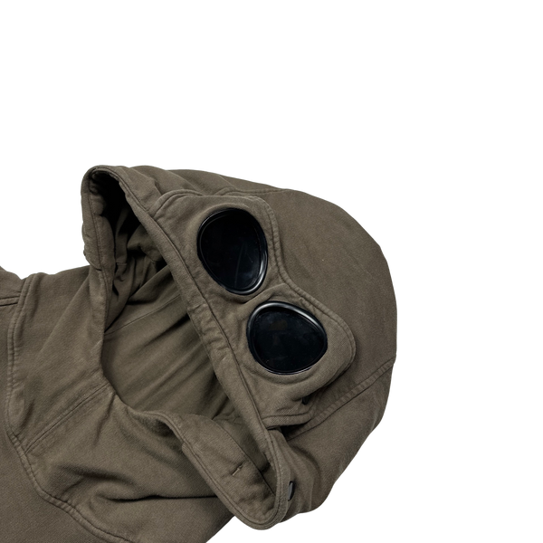 CP Company Brown Pullover Goggle Hoodie - Large