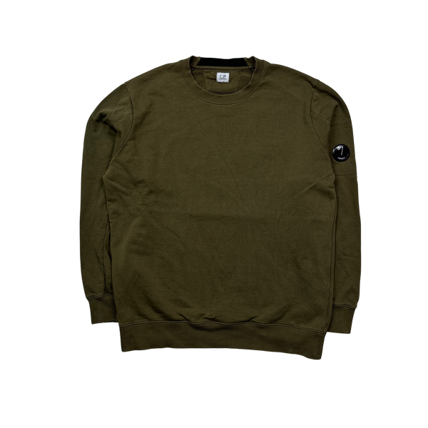 CP Company Thick Cotton Khaki Crewneck Sweatshirt - XXL