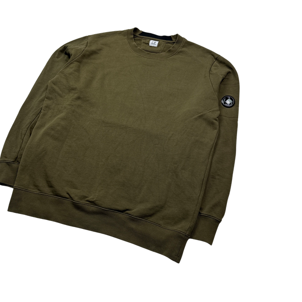 CP Company Thick Cotton Khaki Crewneck Sweatshirt - XXL