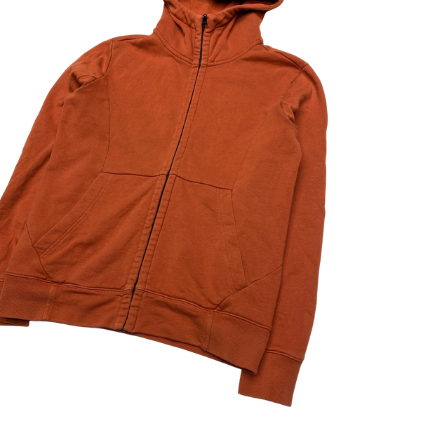 CP Company Orange Cotton Zipped Goggle Hoodie