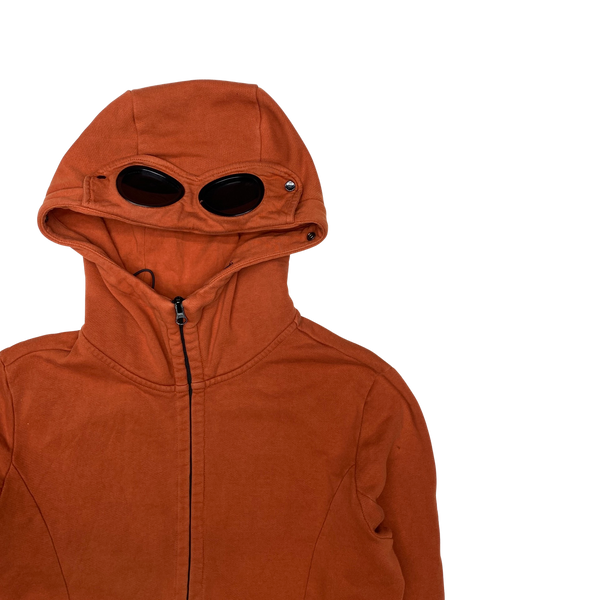 CP Company Orange Cotton Zipped Goggle Hoodie