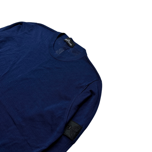 Stone Island Blue Shadow Project Knitted Crewneck - Large