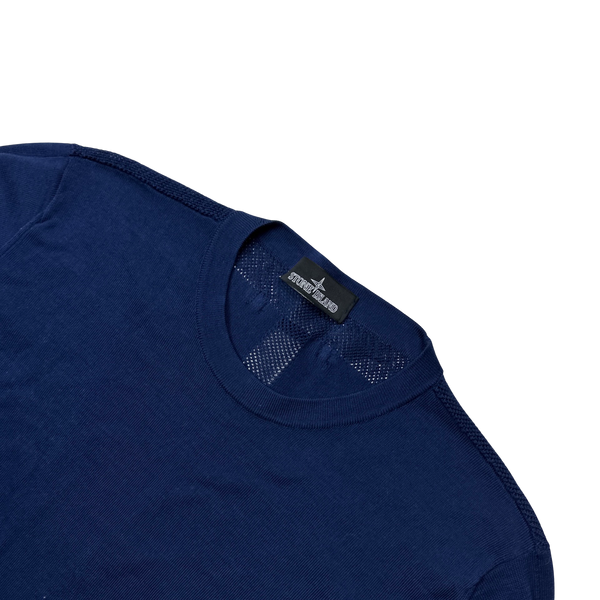 Stone Island Blue Shadow Project Knitted Crewneck - Large
