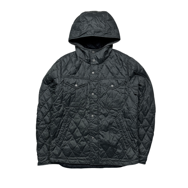 CP Company Grey Quilted Hooded Jacket - Medium