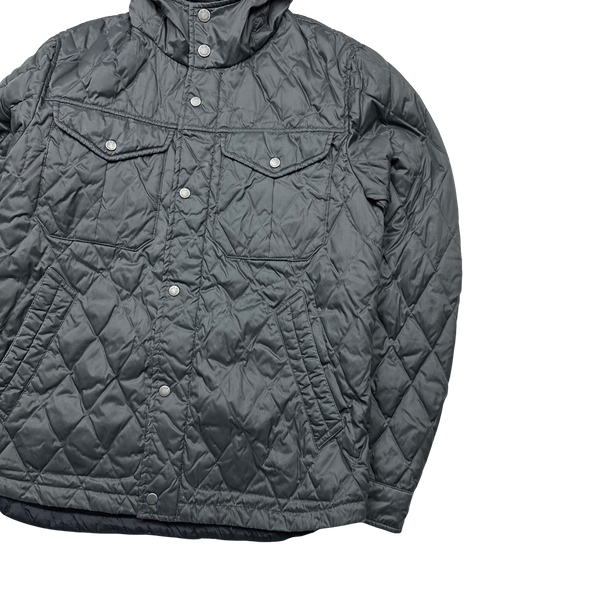 CP Company Grey Quilted Hooded Jacket - Medium
