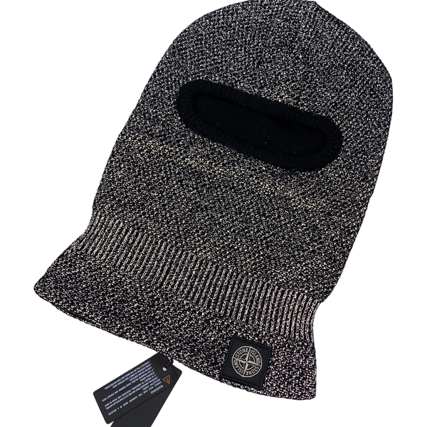 Stone Island Black Reflective Weave Balaclava