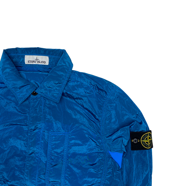 Stone Island 2018 Blue Nylon Metal Shimmer Overshirt