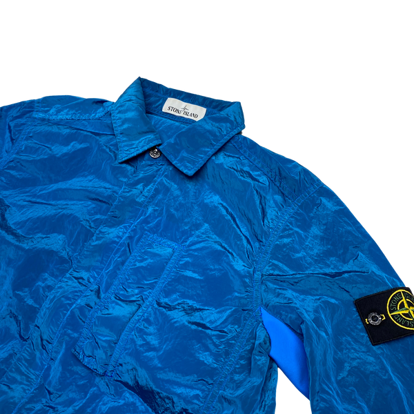 Stone Island 2018 Blue Nylon Metal Shimmer Overshirt