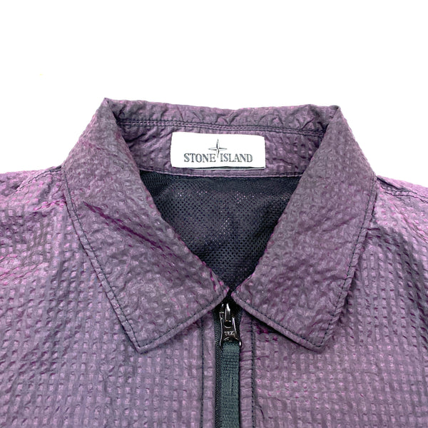 Stone Island Seersucker Purple Nylon Overshirt