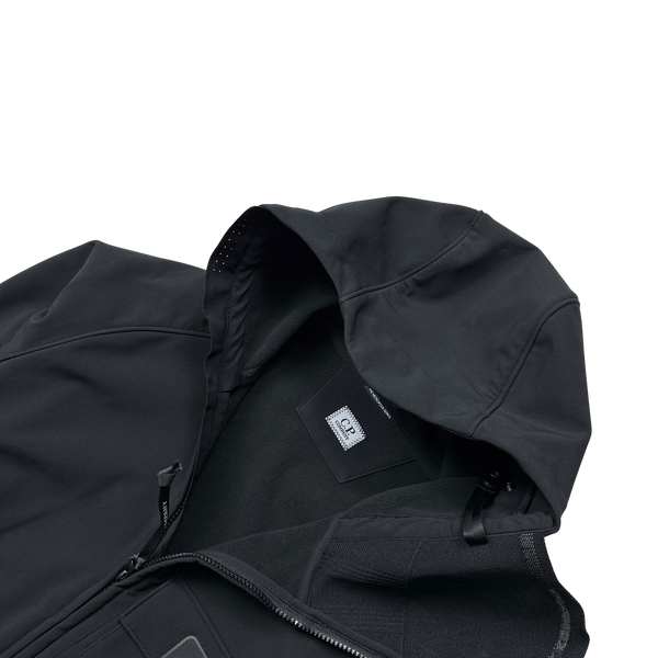 CP Company Black Face Mask Soft Shell Jacket - Large