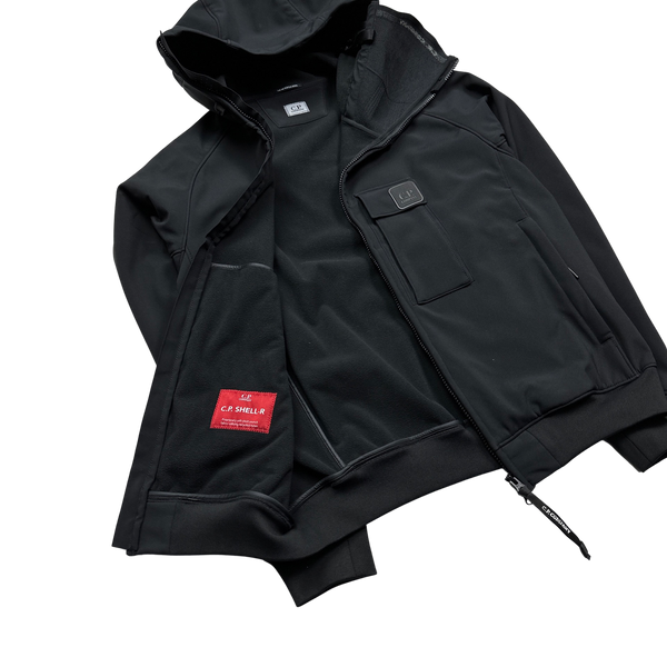 CP Company Black Face Mask Soft Shell Jacket - Large