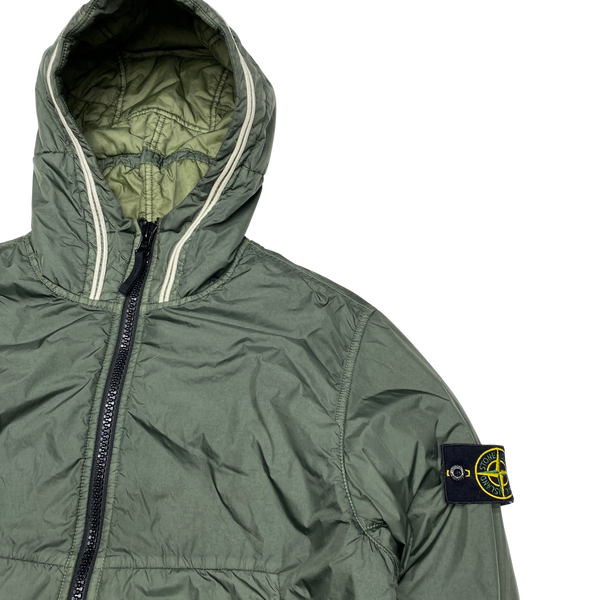 Stone Island Green Garment Dyed Crinkle Primaloft Jacket