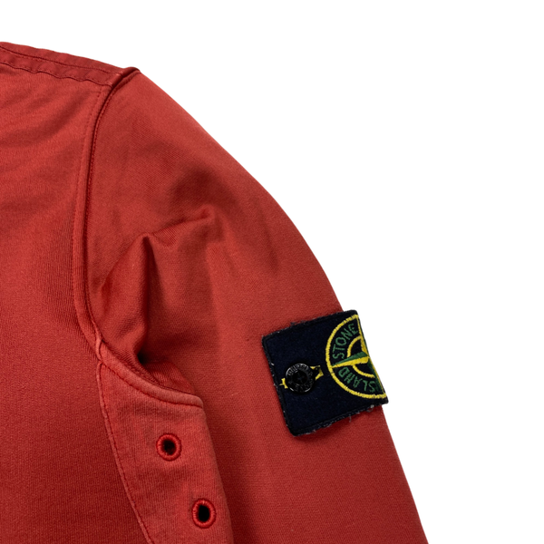 Stone Island Red Nylon Cotton Blend Crewneck Jumper