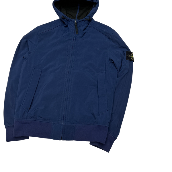 Stone Island 2015 Blue Fleece Lined Soft Shell Jacket