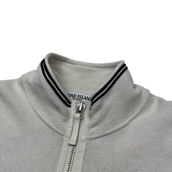 Stone Island White 2007 Zipped Knit Jumper - XL