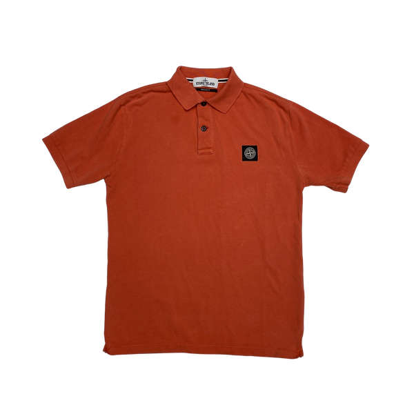 Stone Island Orange Regular Fit Cotton Polo