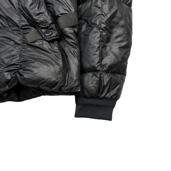 CP Company Black Down Filled Goggle Puffer Jacket - Medium