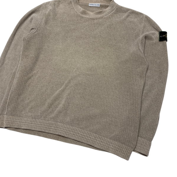 Stone Island 1999 Vintage Oatmeal Waffle Knit Pullover