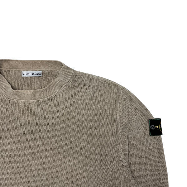 Stone Island 1999 Vintage Oatmeal Waffle Knit Pullover