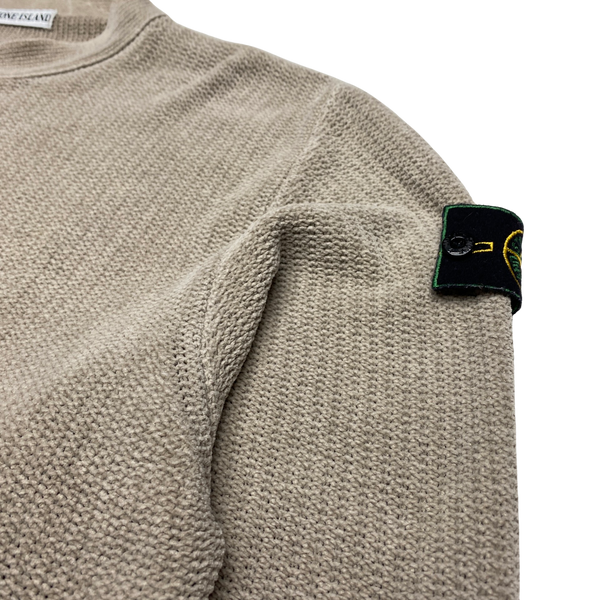 Stone Island 1999 Vintage Oatmeal Waffle Knit Pullover