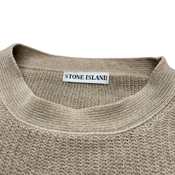 Stone Island 1999 Vintage Oatmeal Waffle Knit Pullover