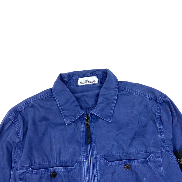 Stone Island Blue 2016 Garment Dyed Overshirt