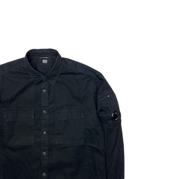 CP Company Brushed Cotton Black Buttoned Shirt