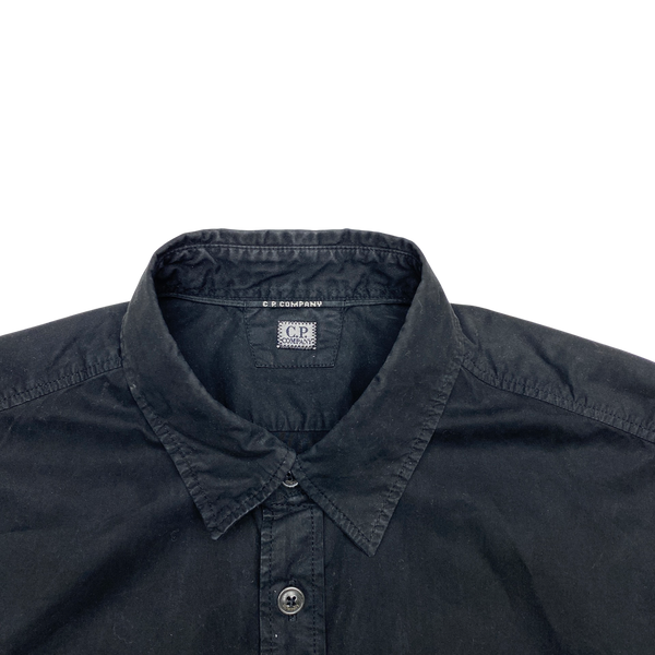CP Company Brushed Cotton Black Buttoned Shirt