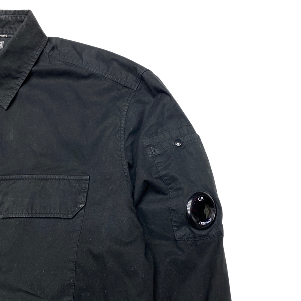 CP Company Brushed Cotton Black Buttoned Shirt
