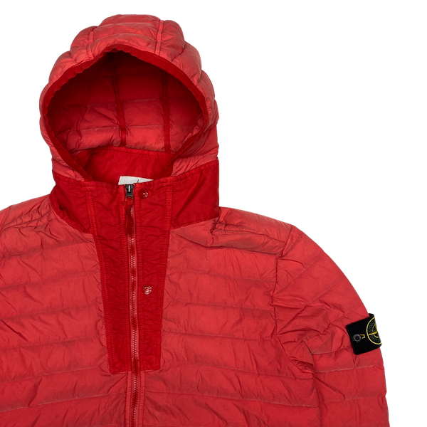 Stone Island Red Loom Woven Down Puffer Jacket