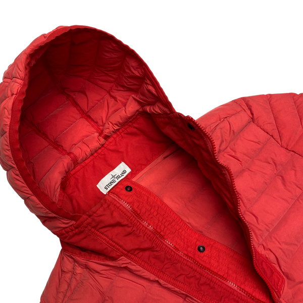 Stone Island Red Loom Woven Down Puffer Jacket