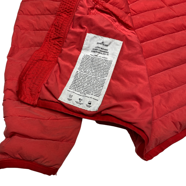 Stone Island Red Loom Woven Down Puffer Jacket
