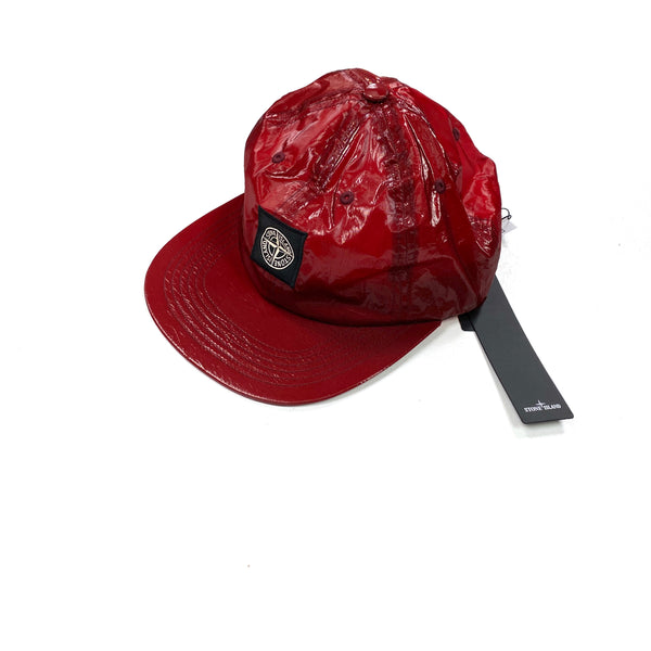 Stone Island x Supreme Liquid Silk Red 5 Panel Cap