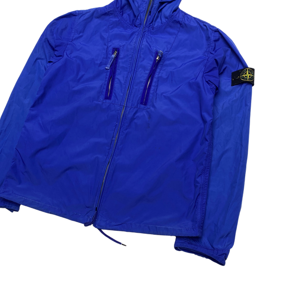 Stone Island 2008 Blue Laminated Nylon Hooded Jacket