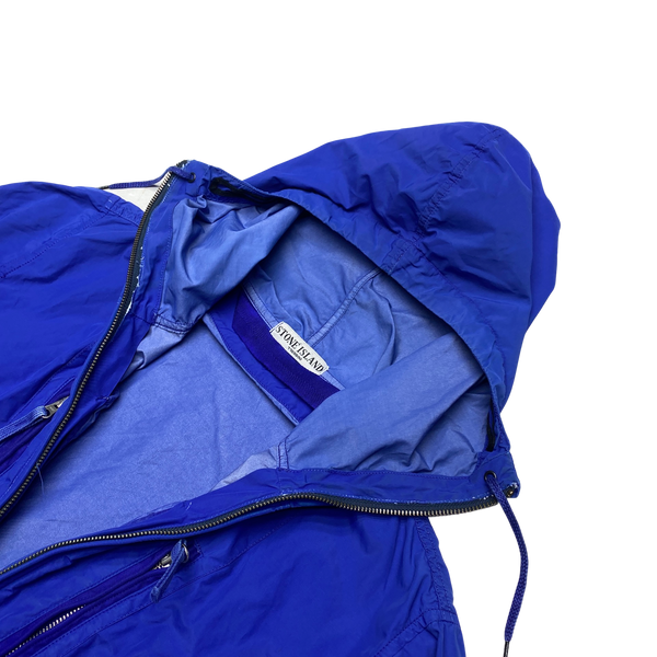 Stone Island 2008 Blue Laminated Nylon Hooded Jacket
