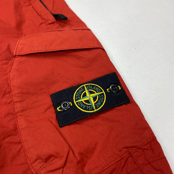 Stone Island Red Cotton Cargo Shorts