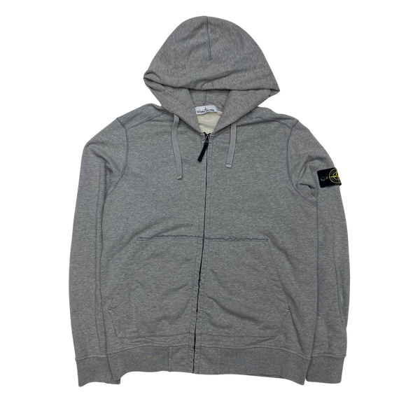 Stone Island 2018 Light Grey Zipped Hoodie