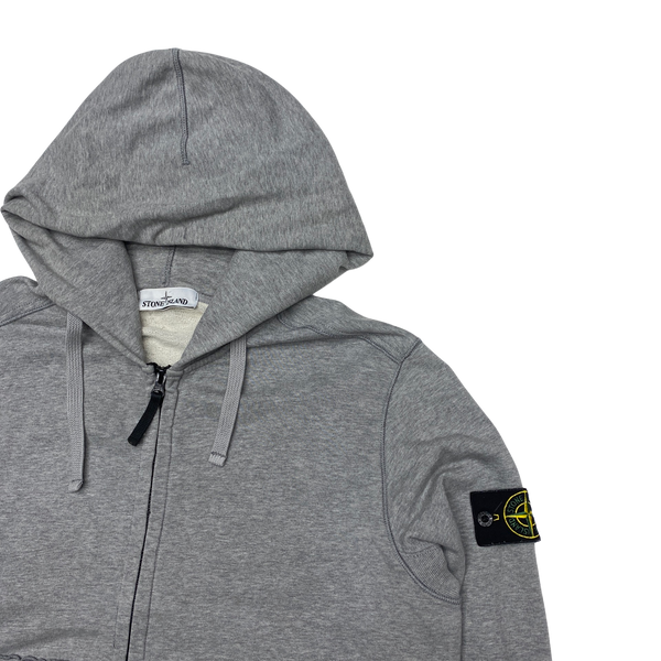 Stone Island 2018 Light Grey Zipped Hoodie