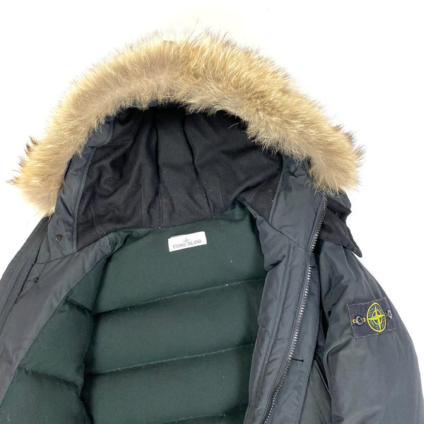 Stone Island Black Down Filled Micro Reps Parka Jacket