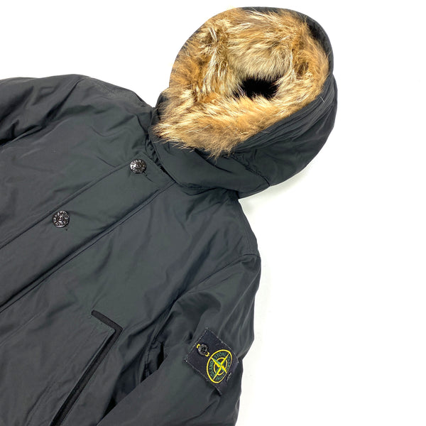 Stone Island Black Down Filled Micro Reps Parka Jacket