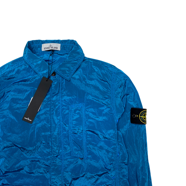 Stone Island Blue Nylon Metal Shimmer Overshirt