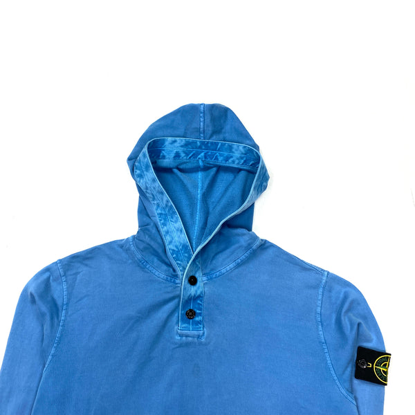Stone Island Light Blue Cotton Hoodie
