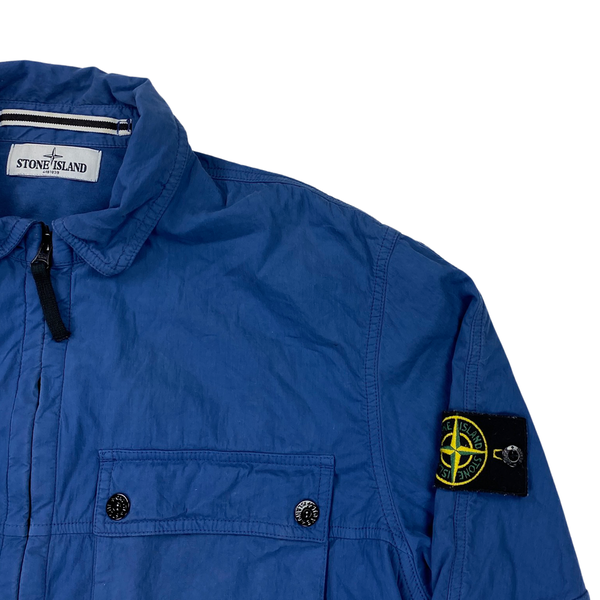 Stone Island Blue Cotton Lined Overshirt