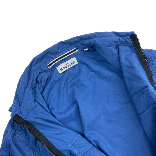 Stone Island Blue Cotton Lined Overshirt