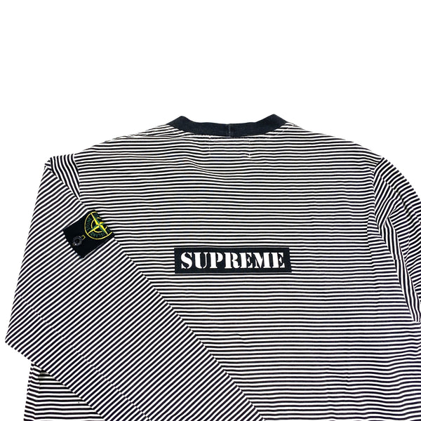 Supreme stone island on sale striped long sleeve