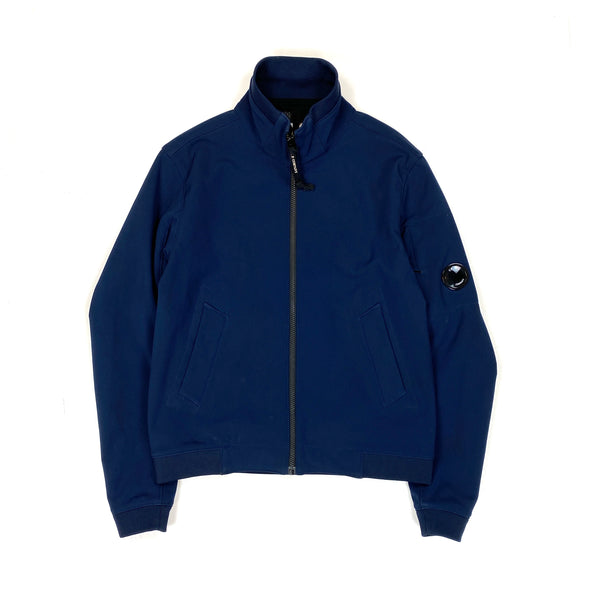 CP Company Blue Fleece Lined Soft Shell Bomber Jacket