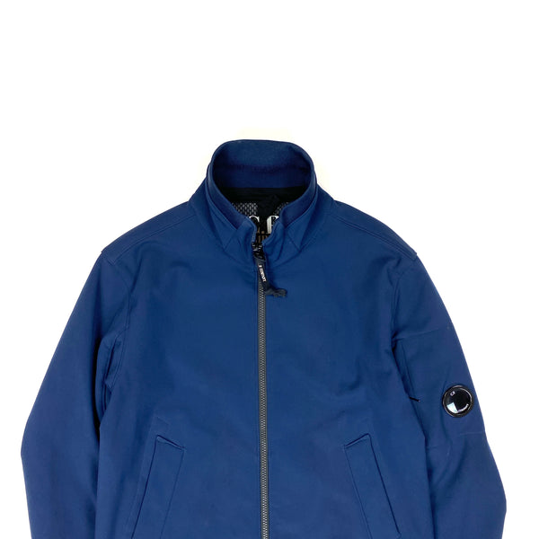 CP Company Blue Fleece Lined Soft Shell Bomber Jacket