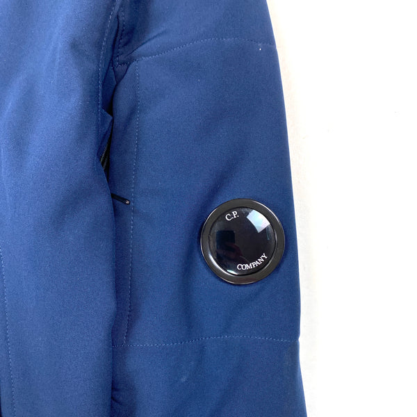 CP Company Blue Fleece Lined Soft Shell Bomber Jacket
